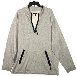 Alfani Alfatech Men's Half Zip Pullover Sweatshirt Gray Athletic Lounge Size XL